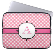 Monogrammed Gingham Laptop Case fuji_electronicsbag