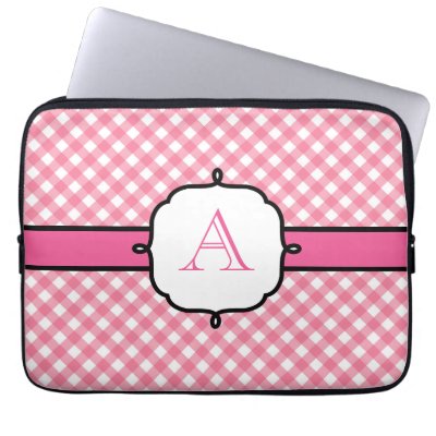 Laptop Sleeve  on Monogrammed Gingham Laptop Case Computer Sleeve From Zazzle Com