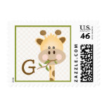Monogrammed Giraffe Postage Stamp