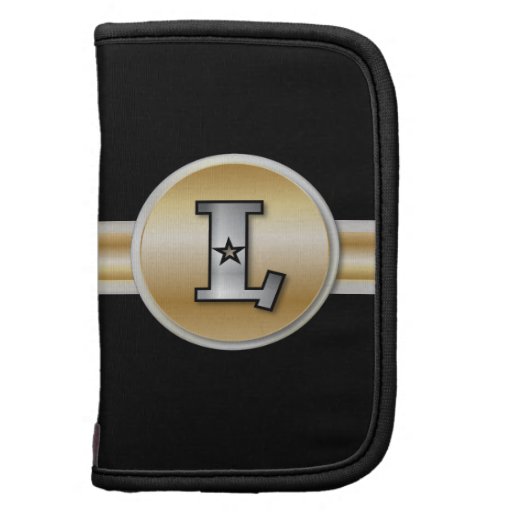 Monogrammed gold and silver effect letter L Planners