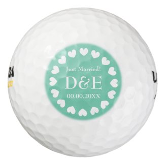 Monogrammed golf ball set wedding favor gift idea pack of golf balls