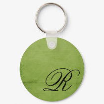 Monogrammed-green keychains