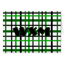 Monogrammed Green Plaid Cards