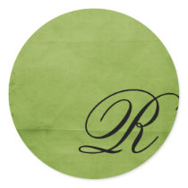 Monogrammed-green stickers