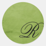 Monogrammed-green Stickers