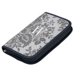 Monogrammed Grey Damask planners