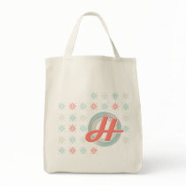 Monogrammed "H" Organic Grocery Tote Bag