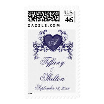 Monogrammed Heart Wedding postage