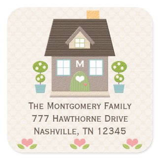 Monogrammed Home Address Sticker Labels