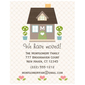 Monogrammed Home Moving Announcement Postcards