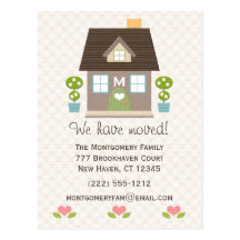Monogrammed Home Moving Announcement Postcard