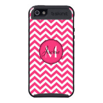 Monogrammed Hot Pink Zigzag Skinit iPhone 5 Cover