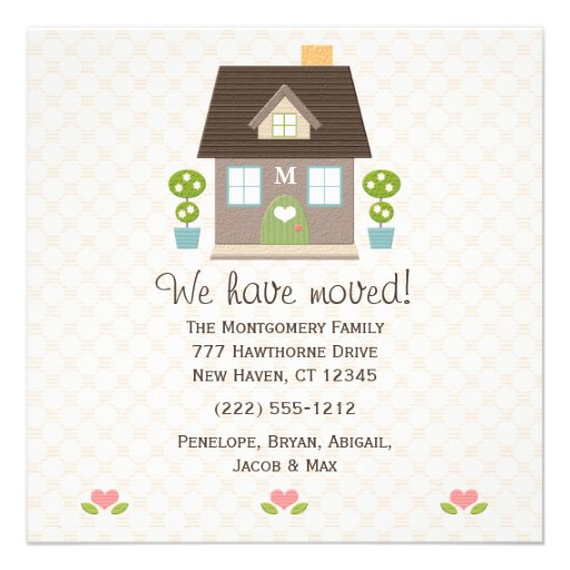 Monogrammed House New Address Announcement