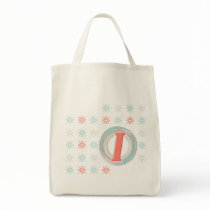 Monogrammed "I" Organic Grocery Tote Bag