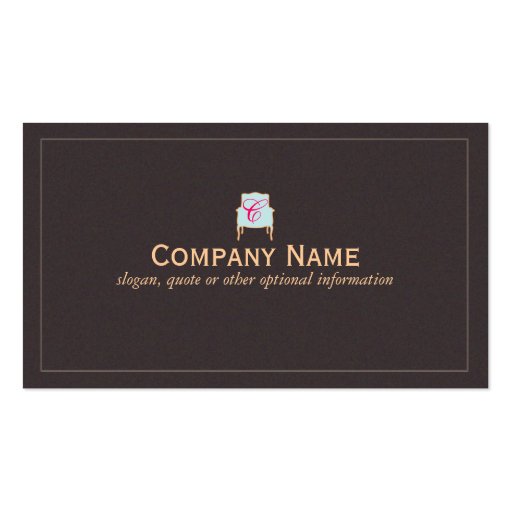 Monogrammed Interior Designer Business Card (front side)