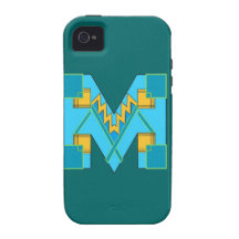 Monogrammed M Art Deco iPhone 4/4S Cases