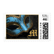 Monogrammed Masqurade Mask Postage Stamp