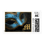 Monogrammed Masqurade Mask Postage Stamp