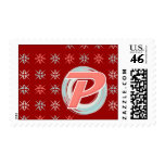 Monogrammed "P" Holiday Postage Stamps