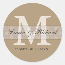 Monogrammed Personalized Wedding Favor Stickers