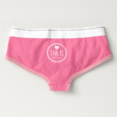 Monogrammed pink wedding boyshort briefs for bride boyshorts