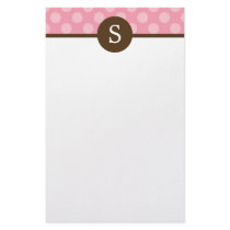 Monogrammed Polka Dots Stationery