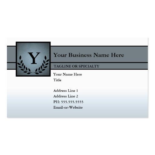 monogrammed professional business card templates (front side)