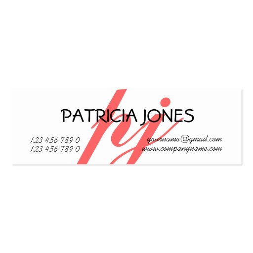 Monogrammed professional freelance consultant business card template (front side)