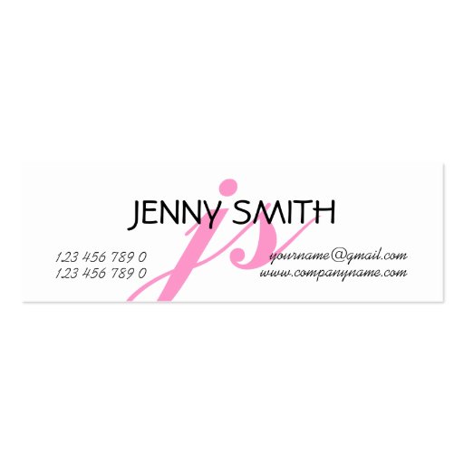 Monogrammed professional freelance consultant business card (front side)
