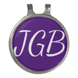 Monogrammed Purple Golf Hat Clip and Ball Marker