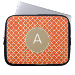 Monogrammed Quatrefoil Pattern Computer Sleeve
