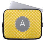 Monogrammed Quatrefoil Pattern Laptop Sleeve