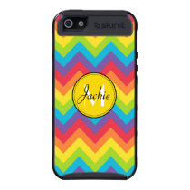 Monogrammed Rainbow Zigzag Skinit iPhone 5 Cover