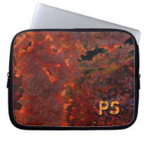 Monogrammed Rusty Laptop Computer Sleeves