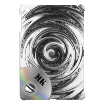 Monogrammed Silver Grey Metallic Liquid Swirl DVD Case For The iPad Mini