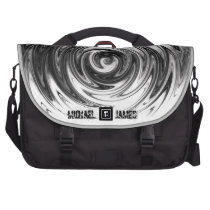 Monogrammed Silver Grey Metallic Liquid Swirl Laptop Bags