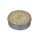 Monogrammed Snowflakes & Holiday Stripes Candy Tin