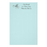 Monogrammed Stationery Blue