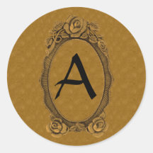 Monogrammed Stickers in Gold and Black