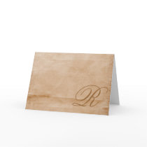Monogrammed-tan cards