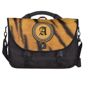 Monogrammed Tiger Fur Texture Commuter Bag