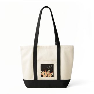Monogrammed Tote Bags-Floral Monogram Bag bag