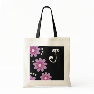 Monogrammed tote bags::Lavender Flowers bag