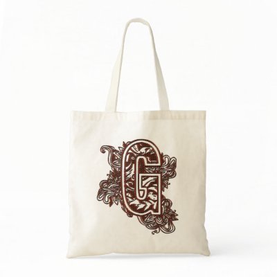 MONOGRAMMED TOTE LETTER G CANVAS BAG by dgpaulart