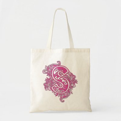 Monogrammed Totes Bags on Monogrammed Tote   Pink Letter S Tote Bags From Zazzle Com