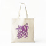 MONOGRAMMED TOTE - PURPLE LETTER W bags