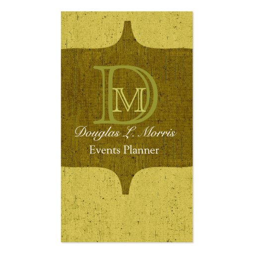Monogrammed Urban Rusted Business Cards (front side)