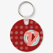 Monogrammed V Keychain