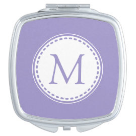 Monogrammed Violet Tulip Compact Mirror