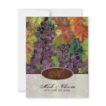 Monogrammed Wedding Invitation Autumn Grape Leaf